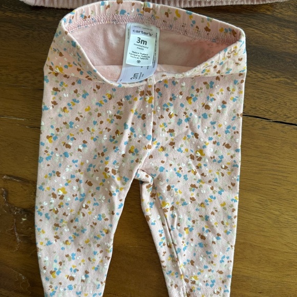 Carter’s Sweatshirt and Leggings Set Pink Animal Fox Face Baby Girl size 3M - Picture 4 of 6
